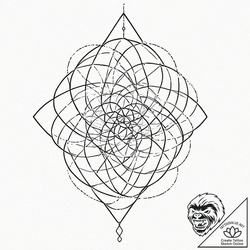Tattoo sketch, web of interdimensional travel... - tattoo sketch (№1752465440_0, 14.07.2025 03:57) — tattoovalue.net
