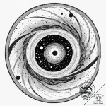 Tattoo sketch, quasar gateway, a massive, swi… – tattoo sketch (№1752465525_0, 14.07.2025 03:58) — tattoovalue.net