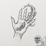 Tattoo sketch, phantom programmer’s hand, a t… – tattoo sketch (№1752465610_0, 14.07.2025 04:00) — tattoovalue.net