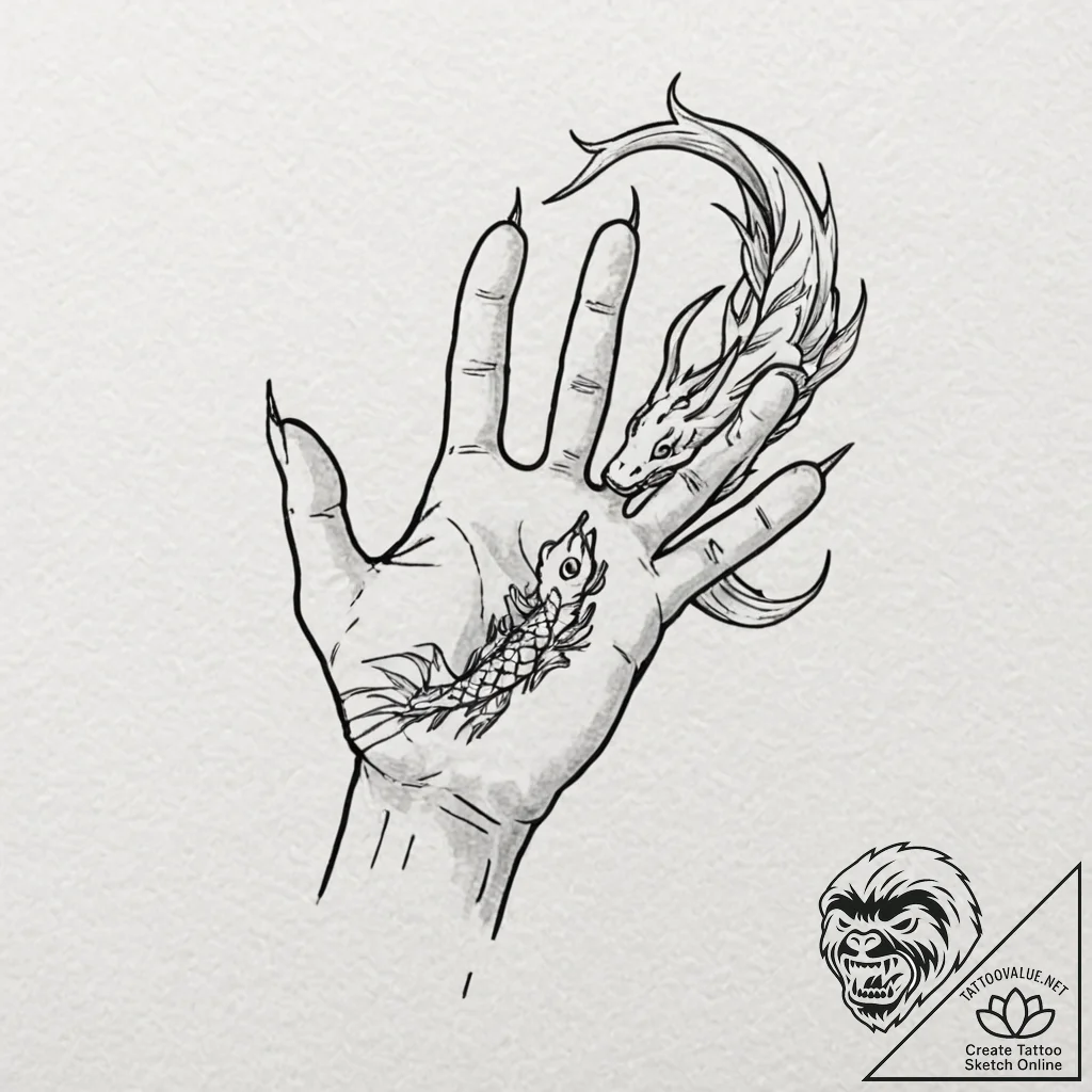 Tattoo sketch, phantom programmer's hand, a t... - tattoo sketch (№1752465610_0, 14.07.2025 04:00) — tattoovalue.net