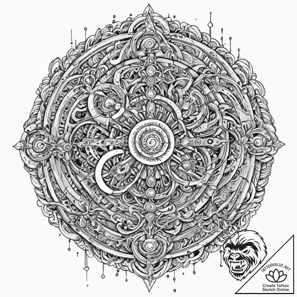 Tattoo sketch, futuristic graffiti art, a vib... - tattoo sketch (№1752466029_0, 14.07.2025 04:07) — tattoovalue.net