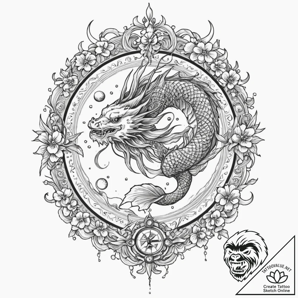Tattoo sketch, x-ray vision compass, an antiq... - tattoo sketch (№1752466197_0, 14.07.2025 04:09) — tattoovalue.net