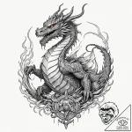 Tattoo sketch, industrial dragon, steam & spa… – tattoo sketch (№1752466283_0, 14.07.2025 04:11) — tattoovalue.net