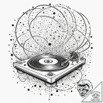 Tattoo sketch, dynamic disc jockey, a dj turn… – tattoo sketch (№1752467203_0, 14.07.2025 04:26) — tattoovalue.net
