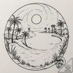 Tattoo sketch, kinetic sandstorm oasis, a des… – tattoo sketch (№1752467372_0, 14.07.2025 04:29) — tattoovalue.net