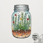 Tattoo sketch, jar of ideas, a simple glass j… – tattoo sketch (№1752467539_0, 14.07.2025 04:32) — tattoovalue.net