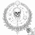 Tattoo sketch, invisible threads of fate (cos… – tattoo sketch (№1752468208_0, 14.07.2025 04:43) — tattoovalue.net
