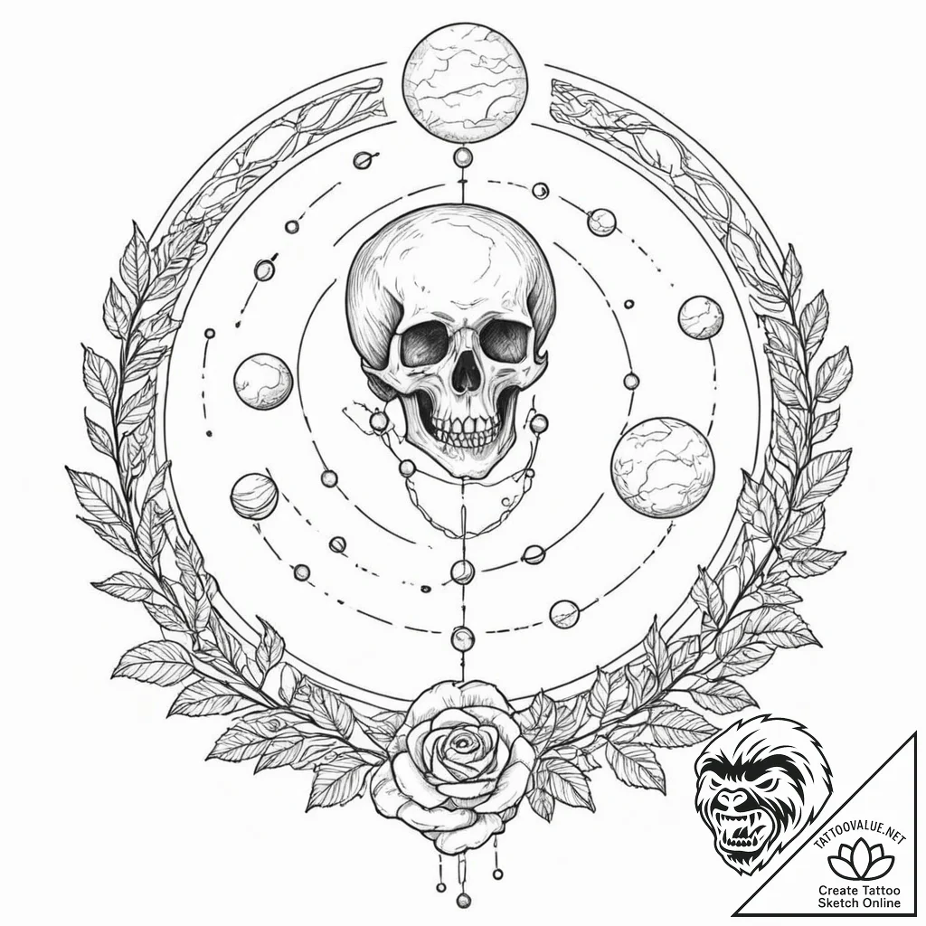 Tattoo sketch, invisible threads of fate (cos... - tattoo sketch (№1752468208_0, 14.07.2025 04:43) — tattoovalue.net
