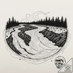 Tattoo sketch, tidal bore, data flow, a power… – tattoo sketch (№1752468375_0, 14.07.2025 04:46) — tattoovalue.net