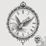 Tattoo sketch, hummingbird timekeeper, a tiny… – tattoo sketch (№1752468963_0, 14.07.2025 04:56) — tattoovalue.net
