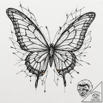 Tattoo sketch, butterfly with wings made of s… – tattoo sketch (№1752469994_0, 14.07.2025 05:13) — tattoovalue.net