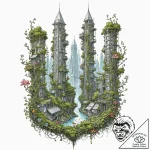 Tattoo sketch, urban utopia, bioluminescent o… – tattoo sketch (№1752470071_0, 14.07.2025 05:14) — tattoovalue.net