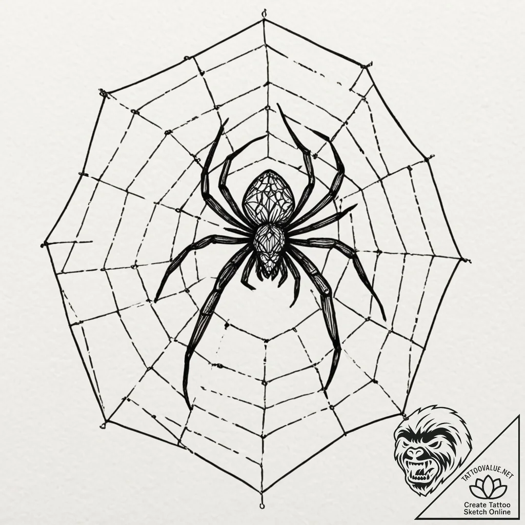 Tattoo sketch, arachnid (spider) with intrica... - tattoo sketch (№1752470231_0, 14.07.2025 05:17) — tattoovalue.net