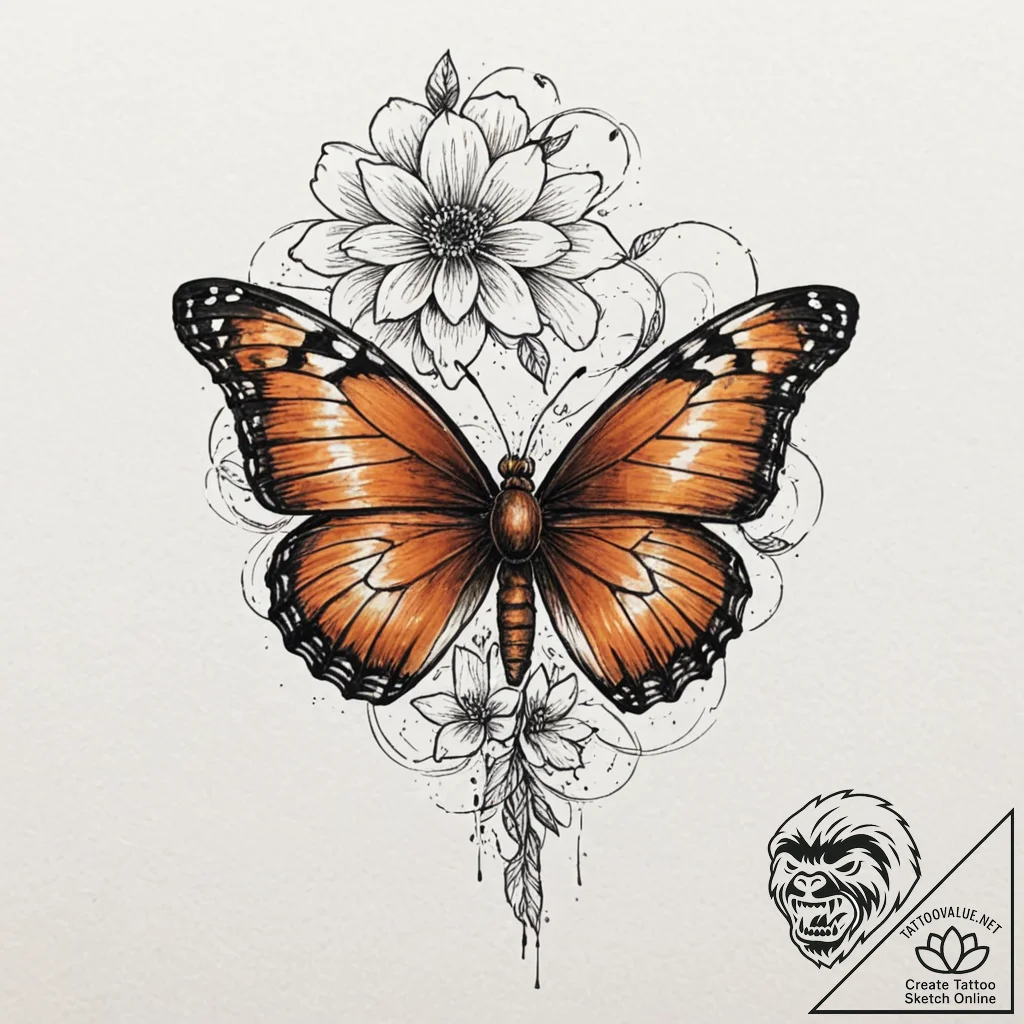 Tattoo sketch, rebirth in rust, a rusted, dec... - tattoo sketch (№1752470905_0, 14.07.2025 05:28) — tattoovalue.net