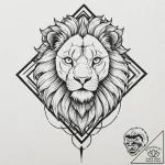 Tattoo sketch, geometric guardian lion, a pow… – tattoo sketch (№1752471071_0, 14.07.2025 05:31) — tattoovalue.net