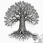 Tattoo sketch, digital forest guardian, a pow… – tattoo sketch (№1752471995_0, 14.07.2025 05:46) — tattoovalue.net