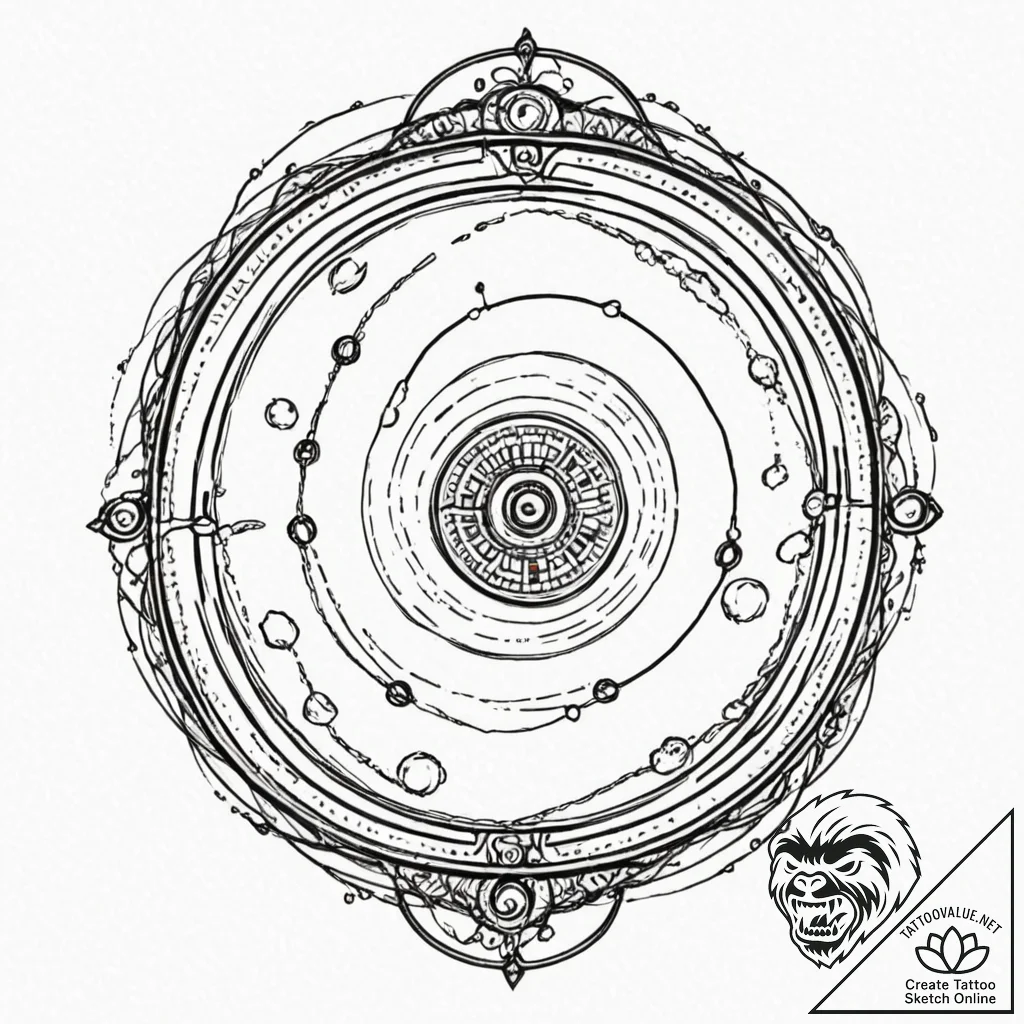 Tattoo sketch, yo-yo of time loops, a classic... - tattoo sketch (№1752472418_0, 14.07.2025 05:53) — tattoovalue.net