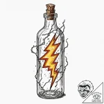 Tattoo sketch, bottled lightning bolt, contai… – tattoo sketch (№1752472500_0, 14.07.2025 05:55) — tattoovalue.net