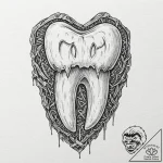 Tattoo sketch, embedded wisdom tooth, a detai… – tattoo sketch (№1752472666_0, 14.07.2025 05:57) — tattoovalue.net