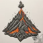 Tattoo sketch, volcanic vent, gemstone growth… – tattoo sketch (№1752472834_0, 14.07.2025 06:00) — tattoovalue.net