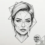 Tattoo sketch, layered human face, abstract g… – tattoo sketch (№1752472918_0, 14.07.2025 06:01) — tattoovalue.net