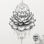 Tattoo sketch, lotus pond of reflection (digi… – tattoo sketch (№1752473337_0, 14.07.2025 06:08) — tattoovalue.net