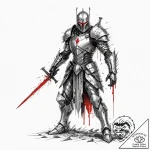 Tattoo sketch, vengeful virus knight, a dark,… – tattoo sketch (№1752473422_0, 14.07.2025 06:10) — tattoovalue.net