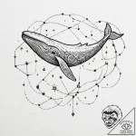 Tattoo sketch, space whale, constellation ski… – tattoo sketch (№1752473504_0, 14.07.2025 06:11) — tattoovalue.net
