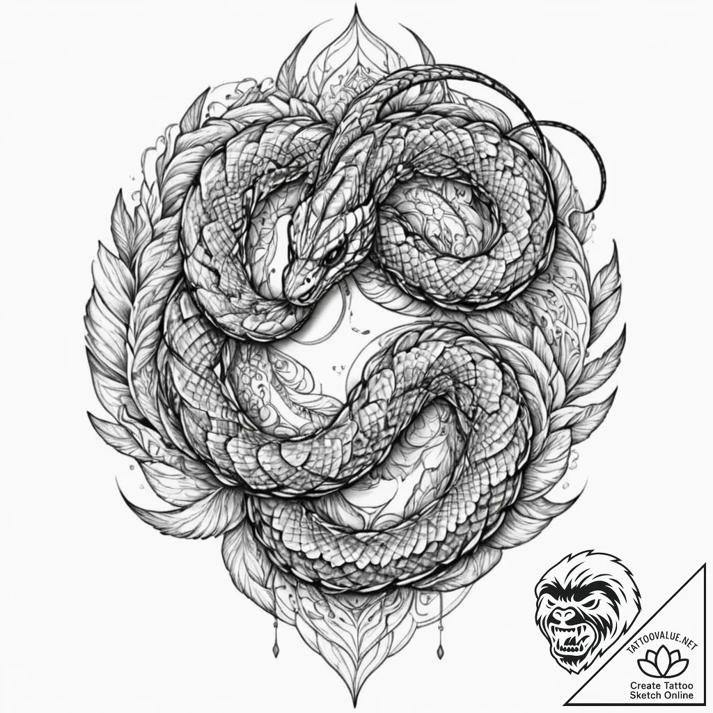 Tattoo sketch, venomous viper, digital scales... - tattoo sketch (№1752473588_0, 14.07.2025 06:13) — tattoovalue.net