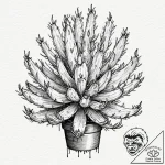 Tattoo sketch, cactus bloom in desert: a resi… – tattoo sketch (№1752473755_0, 14.07.2025 06:15) — tattoovalue.net