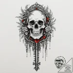 Tattoo sketch, forgotten firmware key, an orn… – tattoo sketch (№1752473841_0, 14.07.2025 06:17) — tattoovalue.net