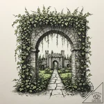 Tattoo sketch, invading pixelated vines, a st… – tattoo sketch (№1752474766_0, 14.07.2025 06:32) — tattoovalue.net
