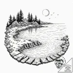 Tattoo sketch, tidal pool of time, a small, s… – tattoo sketch (№1752475100_0, 14.07.2025 06:38) — tattoovalue.net