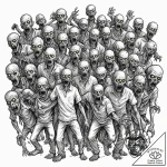 Tattoo sketch, zombie horde, digital glitch e… – tattoo sketch (№1752475183_0, 14.07.2025 06:39) — tattoovalue.net