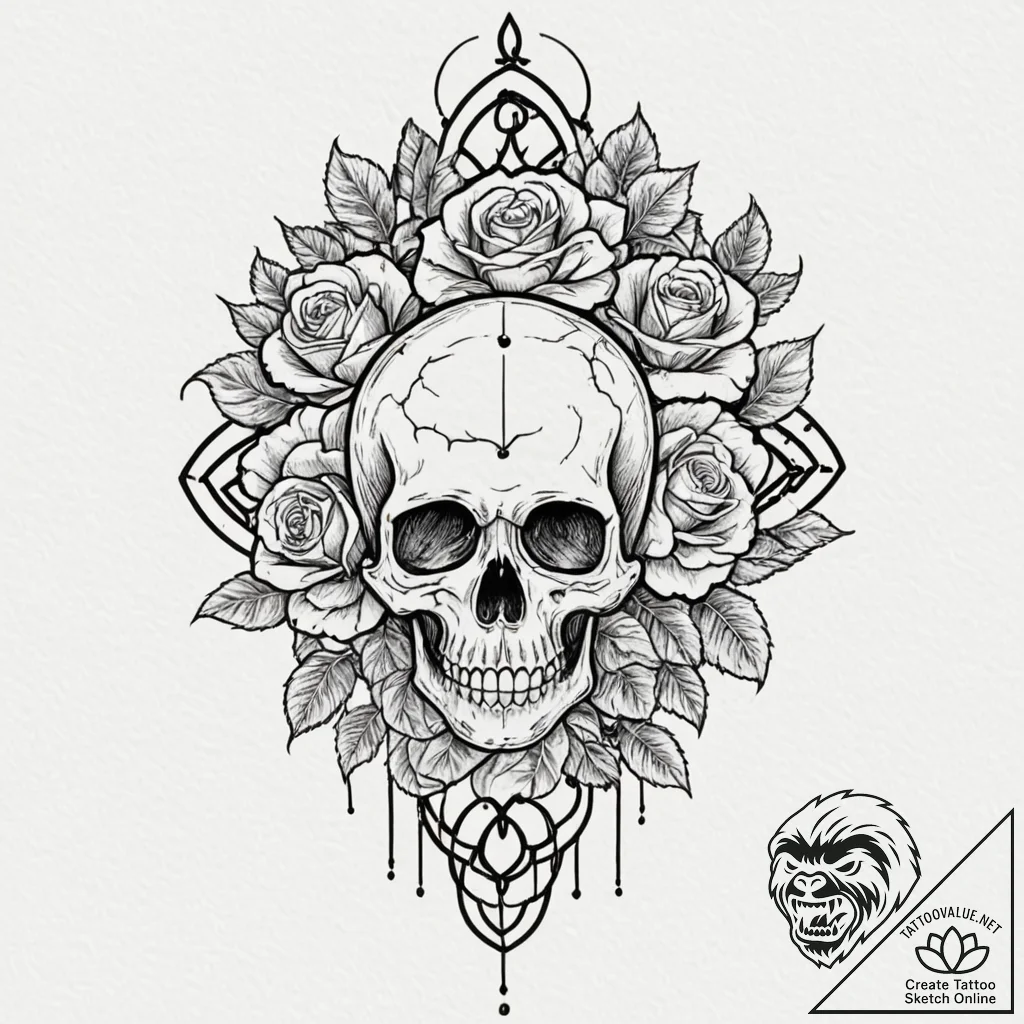Tattoo sketch, abstract algorithm visualized... - tattoo sketch (№1752475521_0, 14.07.2025 06:45) — tattoovalue.net