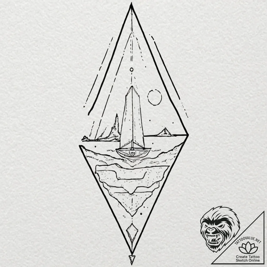 Tattoo sketch, xenochronistic artifact displa... - tattoo sketch (№1752475603_0, 14.07.2025 06:46) — tattoovalue.net