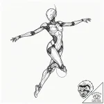 Tattoo sketch, joyful android dance, a sleek,… – tattoo sketch (№1752476956_0, 14.07.2025 07:09) — tattoovalue.net