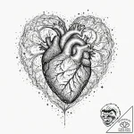 Tattoo sketch, inner universe heart, a human… – tattoo sketch (№1752477042_0, 14.07.2025 07:10) — tattoovalue.net