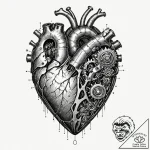 Tattoo sketch, enigma machine heart, a styliz… – tattoo sketch (№1752477365_0, 14.07.2025 07:16) — tattoovalue.net