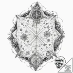 Tattoo sketch, x-marks the spot, data treasur… – tattoo sketch (№1752478038_0, 14.07.2025 07:27) — tattoovalue.net