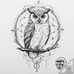 Tattoo sketch, enlightened owl, quantum glow,… – tattoo sketch (№1752478371_0, 14.07.2025 07:32) — tattoovalue.net