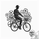 Tattoo sketch, bicycle made of old film reels… – tattoo sketch (№1752478454_0, 14.07.2025 07:34) — tattoovalue.net