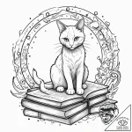 Tattoo sketch, black cat with eyes that refle… – tattoo sketch (№1752478874_0, 14.07.2025 07:41) — tattoovalue.net