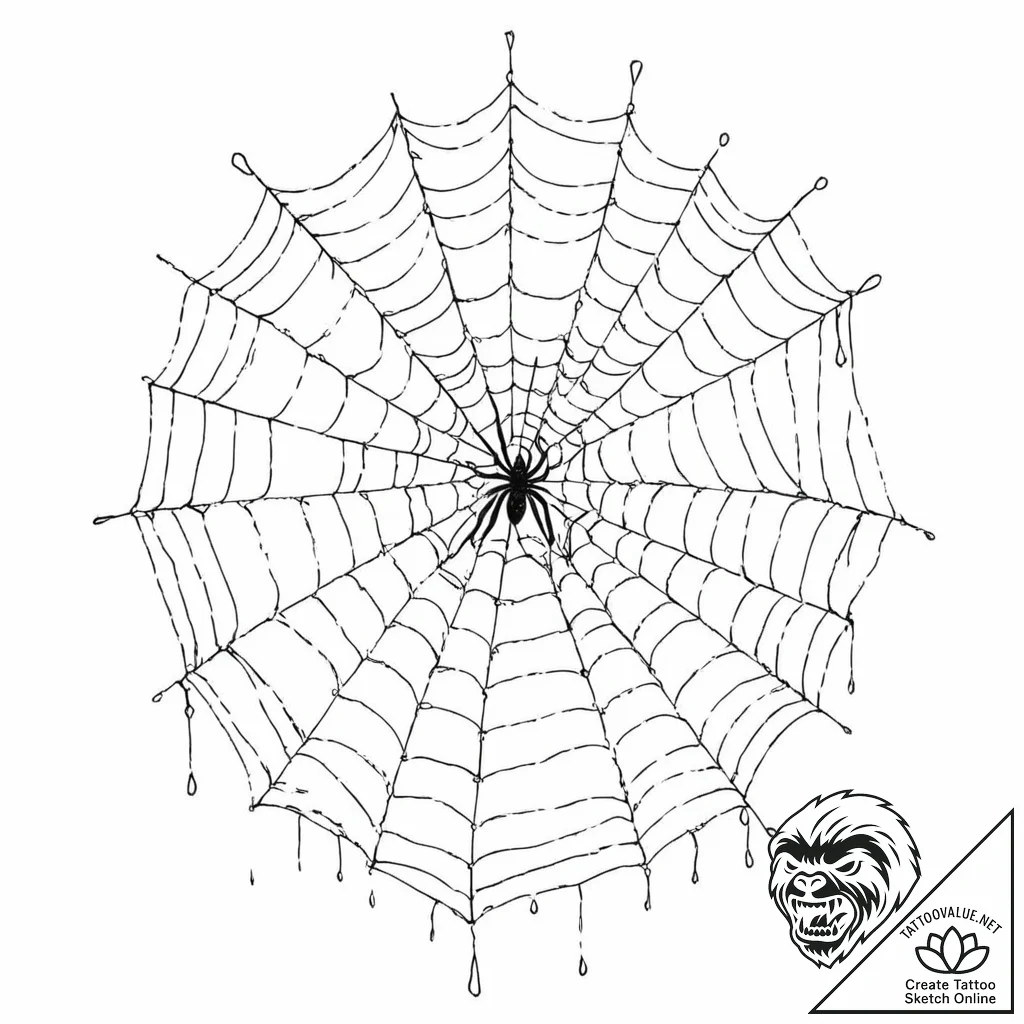 Tattoo sketch, web of interconnected souls, a... - tattoo sketch (№1752479880_0, 14.07.2025 07:58) — tattoovalue.net