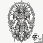 Tattoo sketch, yaksha guardian, digital armor… – tattoo sketch (№1752480131_0, 14.07.2025 08:02) — tattoovalue.net