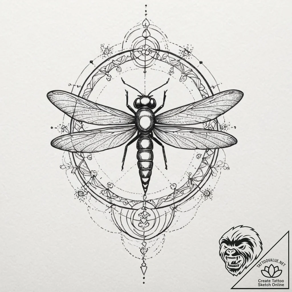 Tattoo sketch, zephyr drone, pollen of light,... - tattoo sketch (№1752480632_0, 14.07.2025 08:10) — tattoovalue.net