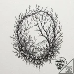 Tattoo sketch, invading pixelated vines, a st… – tattoo sketch (№1752480968_0, 14.07.2025 08:16) — tattoovalue.net