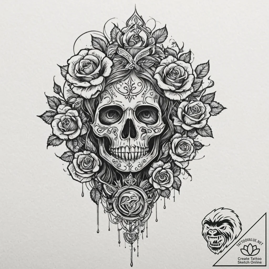 Tattoo sketch, cognitive cascade: a stylized... - tattoo sketch (№1752481803_0, 14.07.2025 08:30) — tattoovalue.net