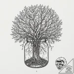 Tattoo sketch, bionic brain in a glass jar, p… – tattoo sketch (№1752482560_0, 14.07.2025 08:42) — tattoovalue.net