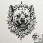 Tattoo sketch, hyena of humor, a stylized hye… – tattoo sketch (№1752482644_0, 14.07.2025 08:44) — tattoovalue.net